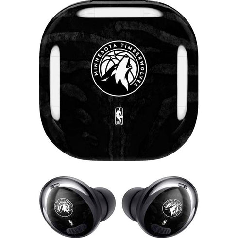 NBA Minnesota Timberwolves Black Animal Print Galaxy Buds Pro Skin
