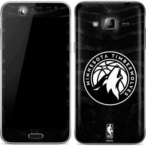 NBA Minnesota Timberwolves Black Animal Print Galaxy J3 Skin
