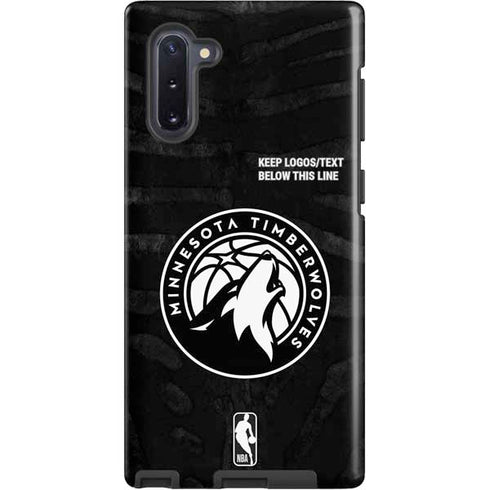 NBA Minnesota Timberwolves Black Animal Print Galaxy Note 10 Pro Case
