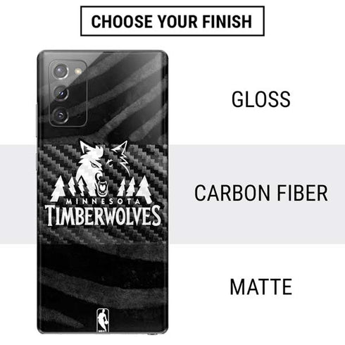 NBA Minnesota Timberwolves Black Animal Print Galaxy Note20 5G Skin