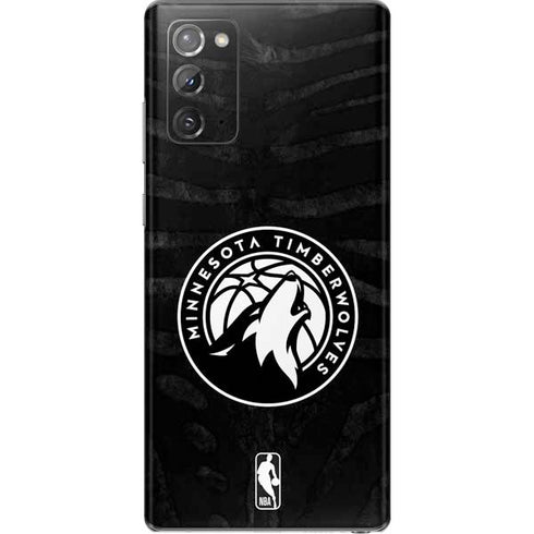 NBA Minnesota Timberwolves Black Animal Print Galaxy Note20 5G Skin