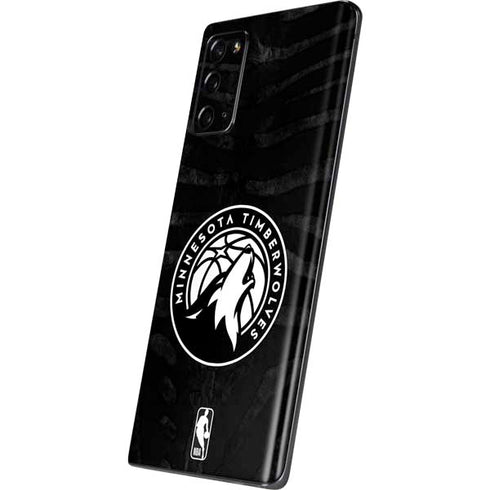 NBA Minnesota Timberwolves Black Animal Print Galaxy Note20 5G Skin