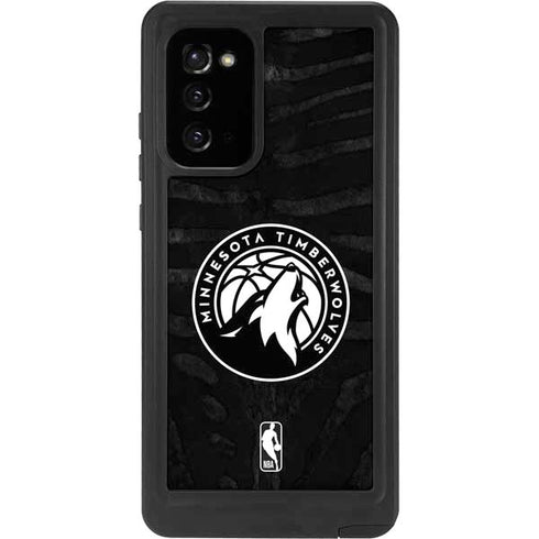 NBA Minnesota Timberwolves Black Animal Print Galaxy Note20 5G Waterproof Case