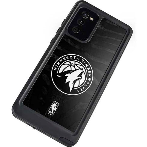 NBA Minnesota Timberwolves Black Animal Print Galaxy Note20 5G Waterproof Case