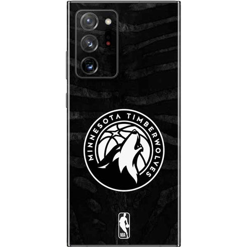 NBA Minnesota Timberwolves Black Animal Print Galaxy Note20 Ultra 5G Skin
