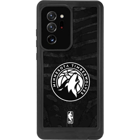 NBA Minnesota Timberwolves Black Animal Print Galaxy Note20 Ultra 5G Waterproof Case