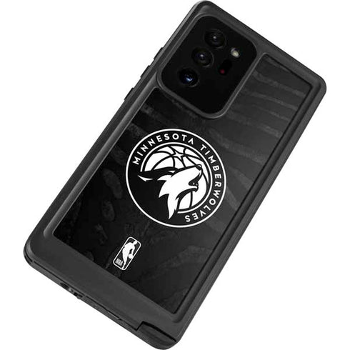 NBA Minnesota Timberwolves Black Animal Print Galaxy Note20 Ultra 5G Waterproof Case