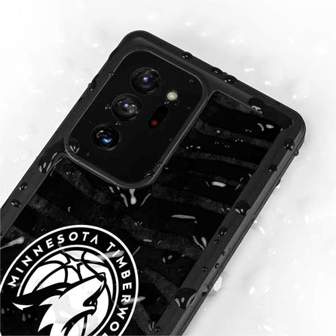 NBA Minnesota Timberwolves Black Animal Print Galaxy Note20 Ultra 5G Waterproof Case