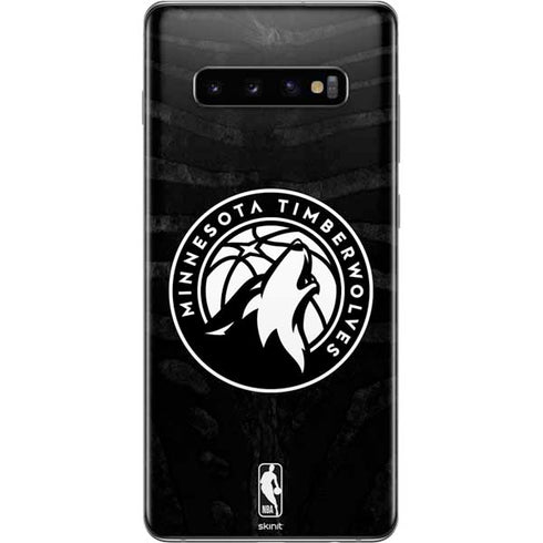 NBA Minnesota Timberwolves Black Animal Print Galaxy S10 Plus Skin