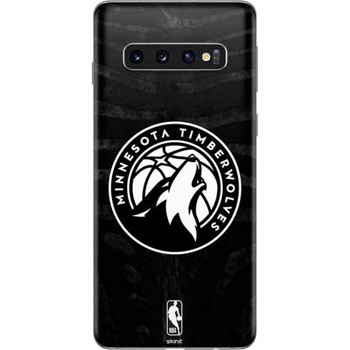 NBA Minnesota Timberwolves Black Animal Print Galaxy S10 Skin