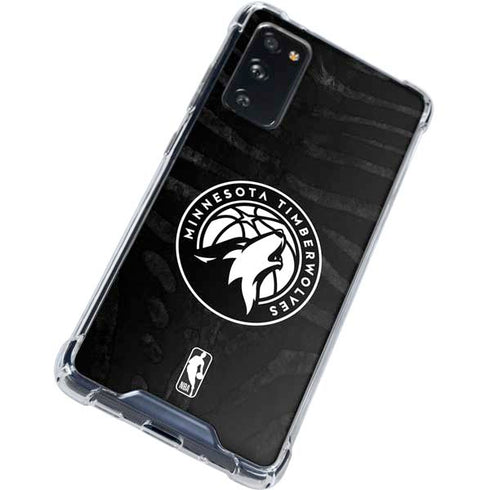 NBA Minnesota Timberwolves Black Animal Print Galaxy S20 FE Clear Case