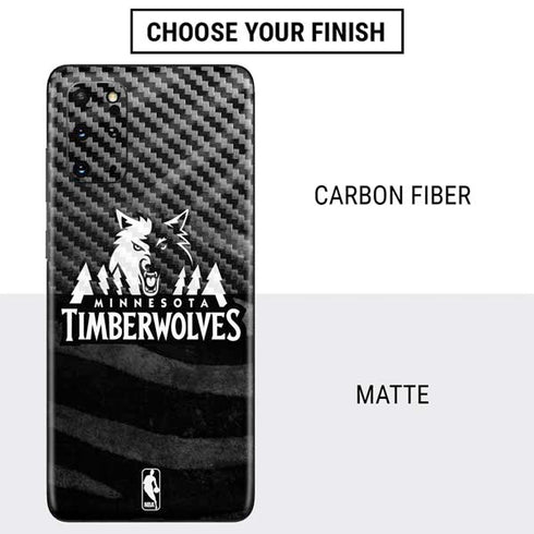 NBA Minnesota Timberwolves Black Animal Print Galaxy S20 Plus Skin
