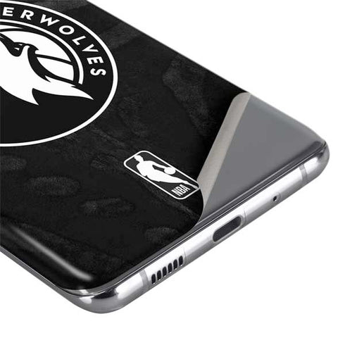 NBA Minnesota Timberwolves Black Animal Print Galaxy S20 Plus Skin