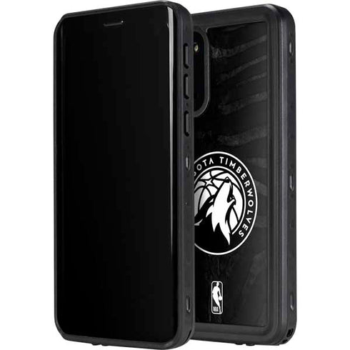 NBA Minnesota Timberwolves Black Animal Print Galaxy S20 Plus Waterproof Case