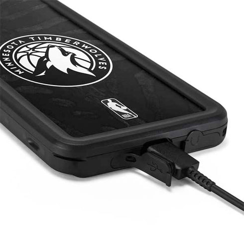 NBA Minnesota Timberwolves Black Animal Print Galaxy S20 Plus Waterproof Case