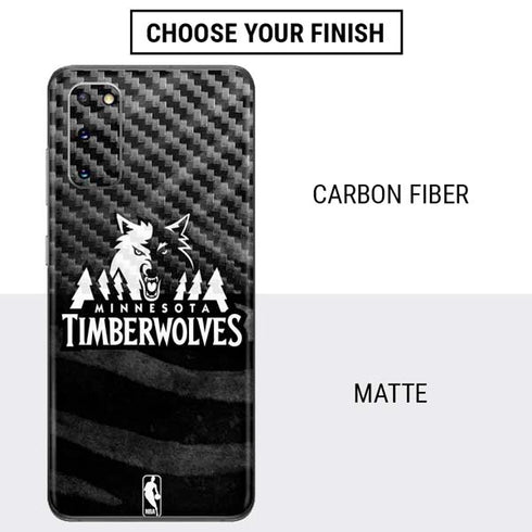 NBA Minnesota Timberwolves Black Animal Print Galaxy S20 Skin