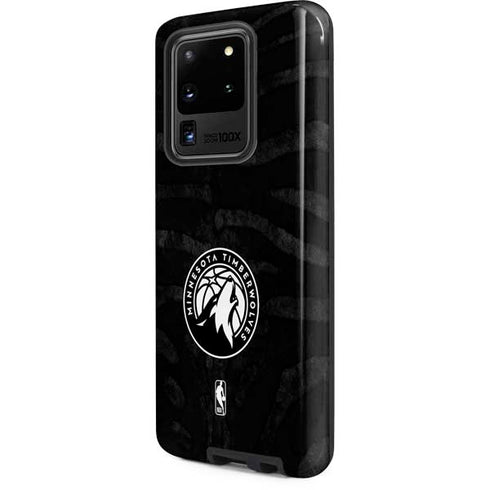 NBA Minnesota Timberwolves Black Animal Print Galaxy S20 Ultra 5G Pro Case