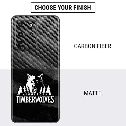 NBA Minnesota Timberwolves Black Animal Print Galaxy S20 Ultra 5G Skin