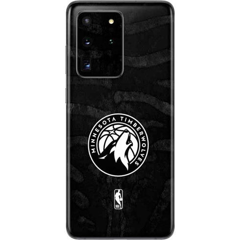 NBA Minnesota Timberwolves Black Animal Print Galaxy S20 Ultra 5G Skin