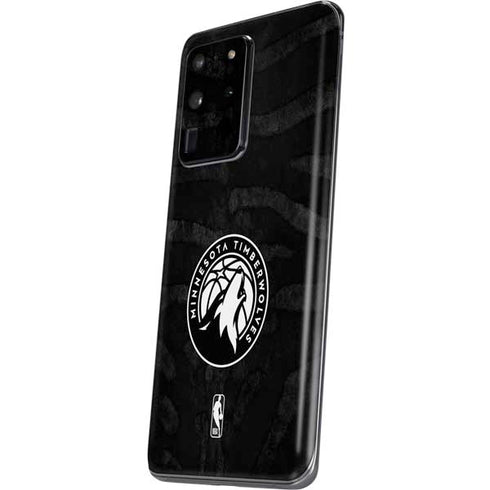 NBA Minnesota Timberwolves Black Animal Print Galaxy S20 Ultra 5G Skin
