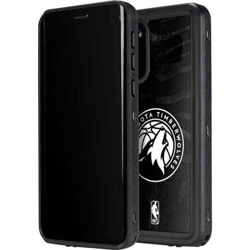 NBA Minnesota Timberwolves Black Animal Print Galaxy S20 Waterproof Case