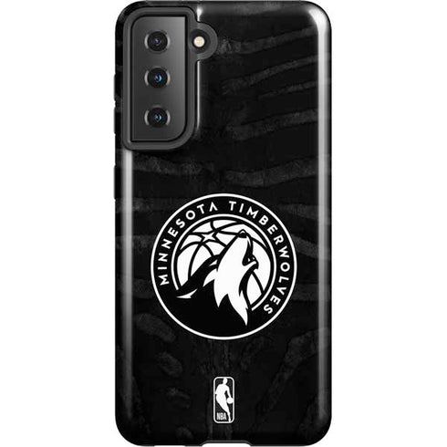 NBA Minnesota Timberwolves Black Animal Print Galaxy S21 5G Pro Case
