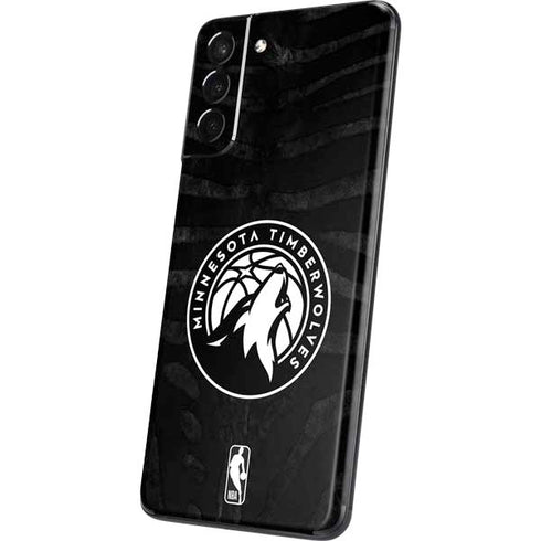NBA Minnesota Timberwolves Black Animal Print Galaxy S21 5G Skin