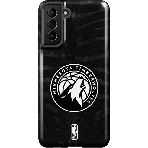 NBA Minnesota Timberwolves Black Animal Print Galaxy S21 Plus 5G Pro Case
