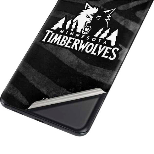 NBA Minnesota Timberwolves Black Animal Print Galaxy S21 Plus 5G Skin
