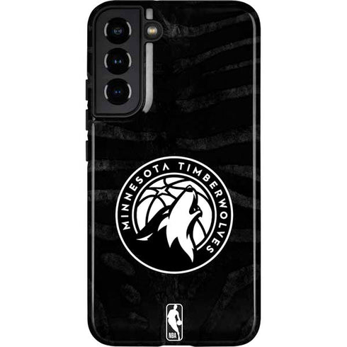NBA Minnesota Timberwolves Black Animal Print Galaxy S22 Plus Pro Case