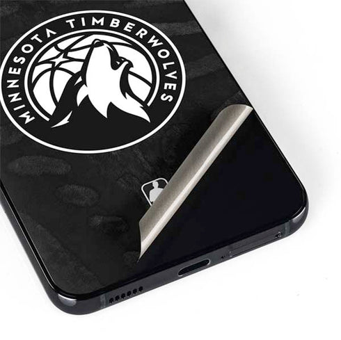 NBA Minnesota Timberwolves Black Animal Print Galaxy S22 Skin