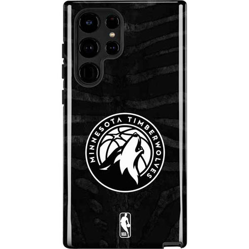 NBA Minnesota Timberwolves Black Animal Print Galaxy S22 Ultra Pro Case