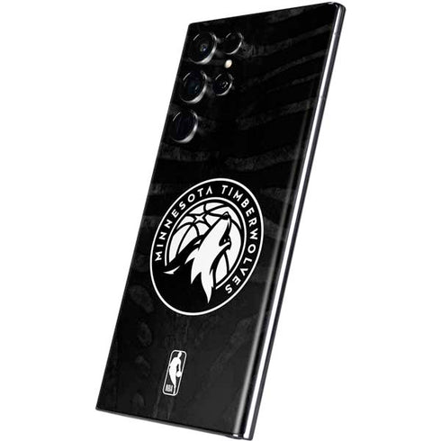 NBA Minnesota Timberwolves Black Animal Print Galaxy S22 Ultra Skin