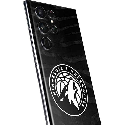 NBA Minnesota Timberwolves Black Animal Print Galaxy S22 Ultra Skin