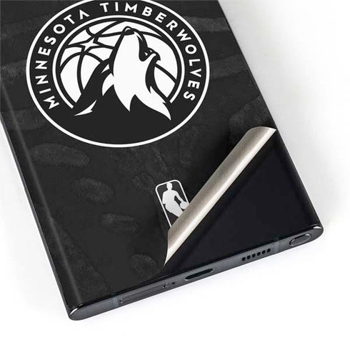 NBA Minnesota Timberwolves Black Animal Print Galaxy S22 Ultra Skin