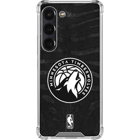 NBA Minnesota Timberwolves Black Animal Print Galaxy S23 Clear Case