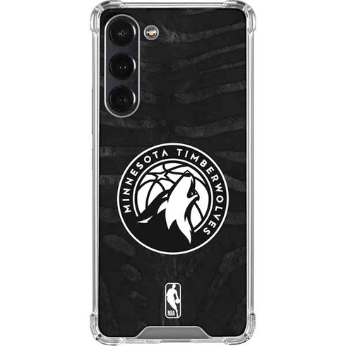 NBA Minnesota Timberwolves Black Animal Print Galaxy S23 FE Clear Case