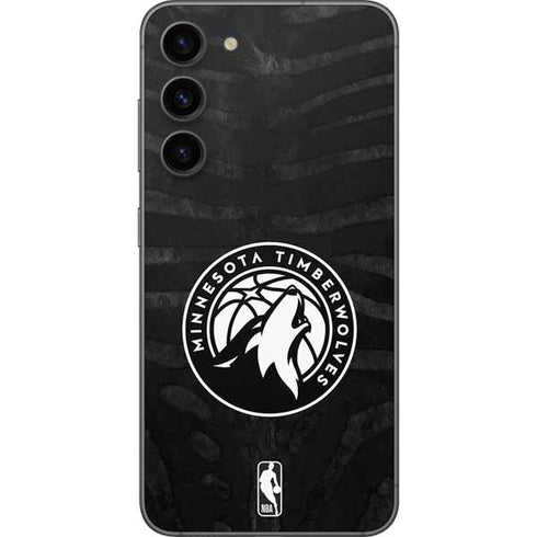 NBA Minnesota Timberwolves Black Animal Print Galaxy S23 FE Skin