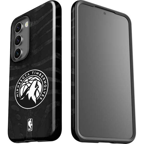 NBA Minnesota Timberwolves Black Animal Print Galaxy S23 Plus Pro Case