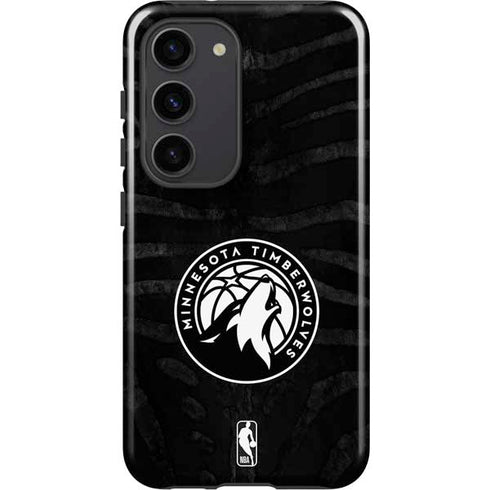 NBA Minnesota Timberwolves Black Animal Print Galaxy S23 Pro Case