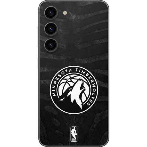 NBA Minnesota Timberwolves Black Animal Print Galaxy S23 Skin