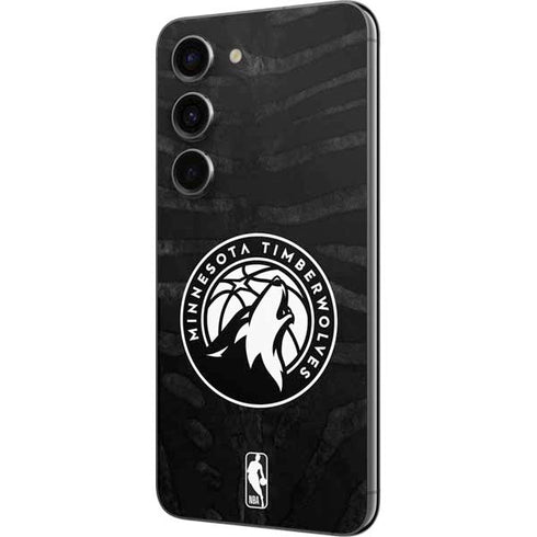 NBA Minnesota Timberwolves Black Animal Print Galaxy S23 Skin
