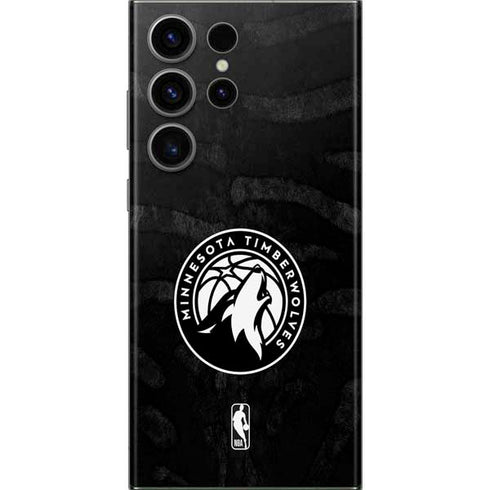 NBA Minnesota Timberwolves Black Animal Print Galaxy S23 Ultra Skin