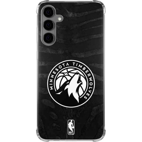 NBA Minnesota Timberwolves Black Animal Print Galaxy S24 Plus Clear Case