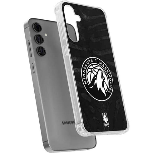 NBA Minnesota Timberwolves Black Animal Print Galaxy S24 Plus Clear Case
