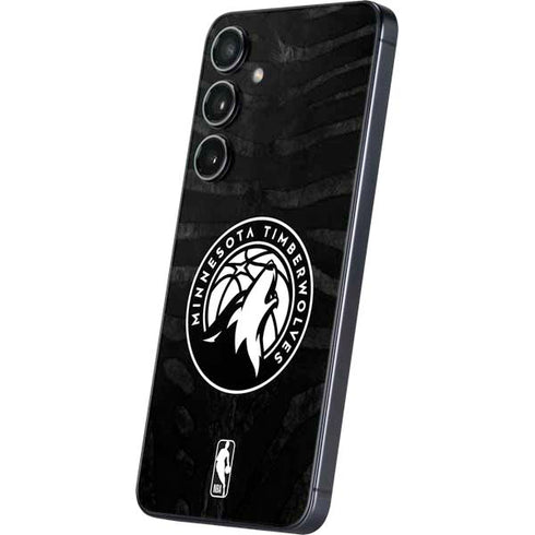 NBA Minnesota Timberwolves Black Animal Print Galaxy S25 Plus Skin
