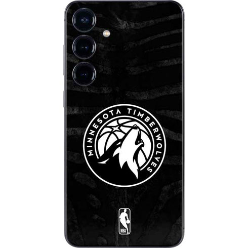 NBA Minnesota Timberwolves Black Animal Print Galaxy S25 Skin