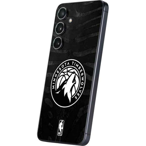 NBA Minnesota Timberwolves Black Animal Print Galaxy S24 Skin