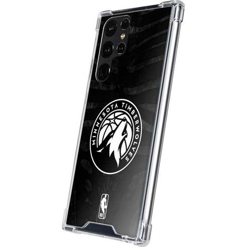 NBA Minnesota Timberwolves Black Animal Print Galaxy S24 Ultra Clear Case