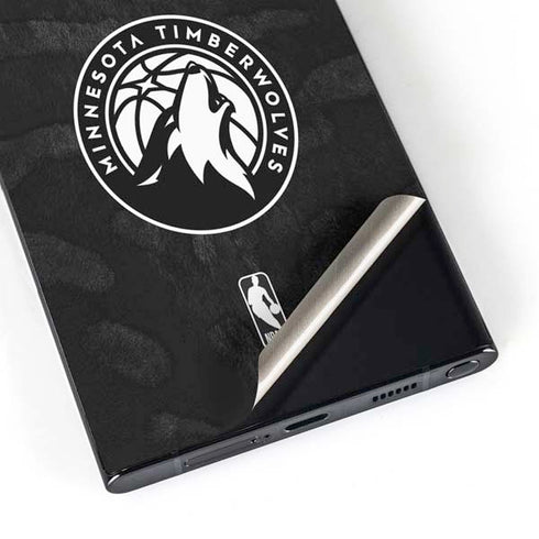 NBA Minnesota Timberwolves Black Animal Print Galaxy S24 Ultra Skin